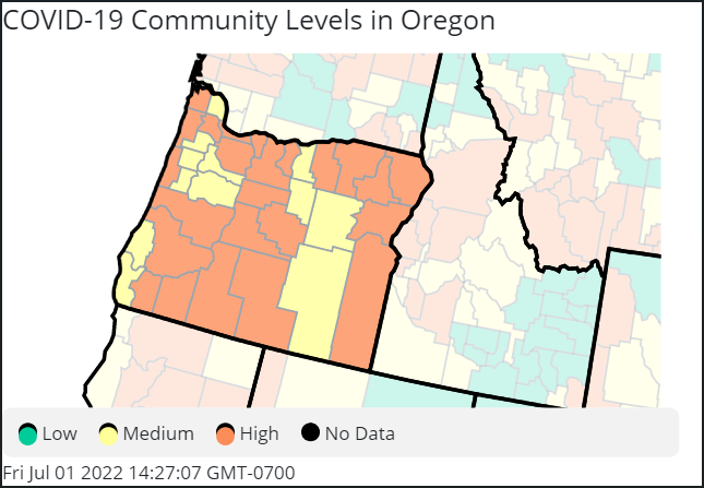俄勒冈州24个县进新冠病毒高风险，包括波特兰都市圈！