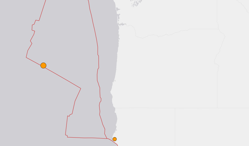 俄勒冈州海岸发生 4.0 级地震
