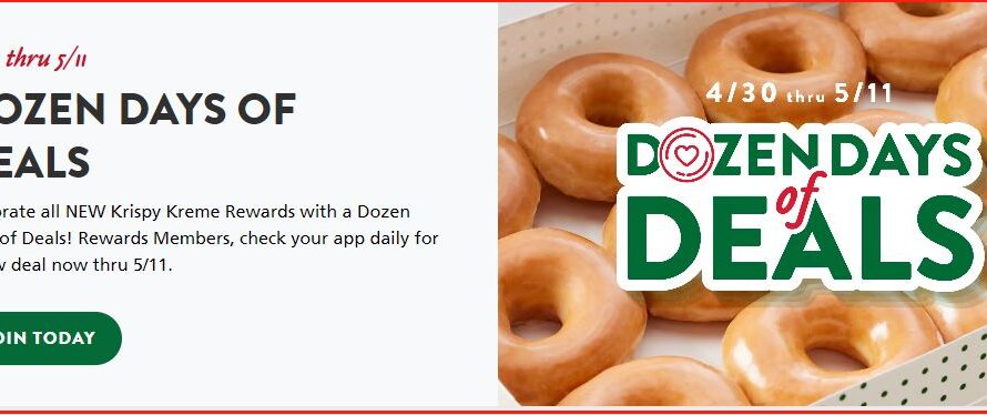 Krispy Kreme正在向所有会员赠送免费甜甜圈一打！