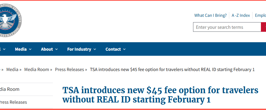 涨价了！没有Real ID的要向TSA支持45美刀！